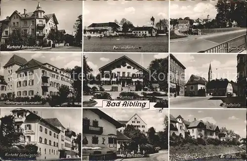 Bad Aibling Kurhotel Pensionistenheim Glonnbruecke Stadtplatz Kurhaus Versorgungskuranstalt Ratskeller Kat. Bad Aibling