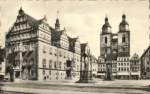 Wittenberg Lutherstadt Markt Rathaus Stadtkirche Denkmal Kat. Wittenberg