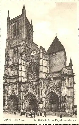 Meaux Seine et Marne Cathedrale Facade occidentale Kat. Meaux