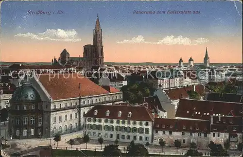 Strassburg Elsass Panorama vom Kaiserplatz aus Muenster Kat. Strasbourg