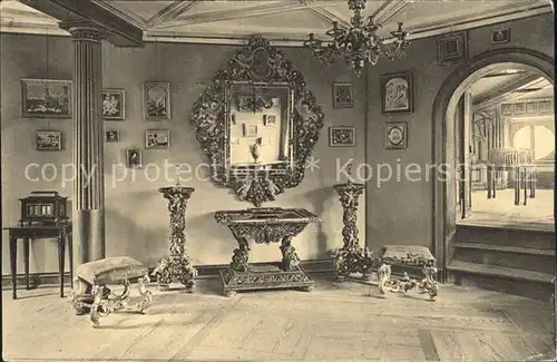 Wilhelmshoehe Kassel Empfangszimmer Kurfuerst Wilhelm I von Hessen Loewenburg Kupfertiefdruck Kat. Kassel