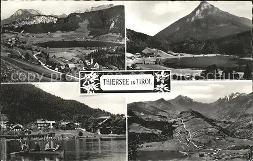 Thiersee Gesamtansicht mit Alpenpanorama See Edelweiss Kat. Thiersee