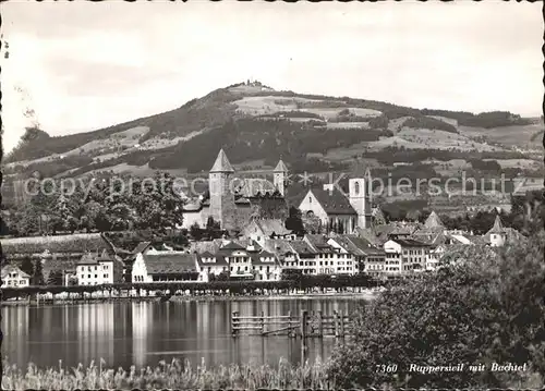 Rapperswil SG mit Bachtel Zuerichseeufer Kirche Kat. Rapperswil SG