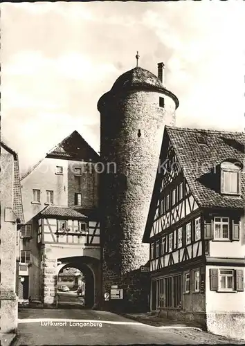 Langenburg Wuerttemberg Cafe Bauer Hofkonditorei Fachwerkhaus Turm Torbogen Kat. Langenburg