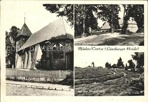 Mueden oertze Kirche Dorfeingang Wietzer Berg Lueneburger Heide Kat. Fassberg