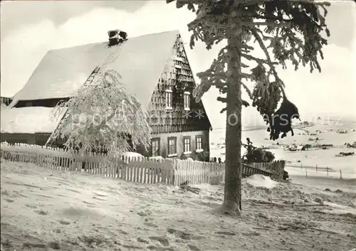 Seiffen Erzgebirge Kurort mit Schwartenberg Winterpanorama Kat. Kurort Seiffen Erzgebirge