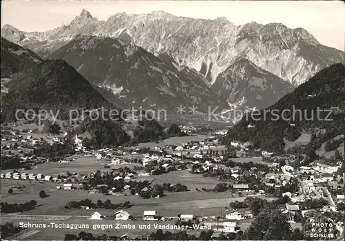 Schruns Vorarlberg Tschagguns gegen Zimba und Vandanser Wand Raetikon Kat. Schruns