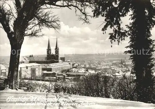 Bamberg Kloster Michelsberg Weihnachtskarte Neujahrskarte Kat. Bamberg