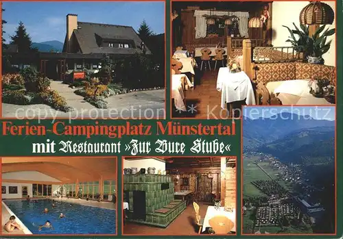Muenstertal Schwarzwald Ferien Campingplatz Restaurant Zur Bure Stube Hallenbad Kat. Muenstertal
