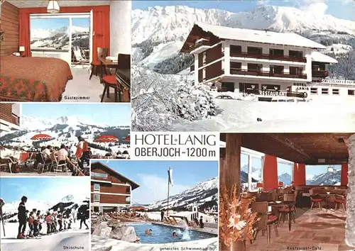 Oberjoch Hotel Lanig Gaestezimmer Restaurant Terrasse Skischule Schwimmbad Wintersportplatz Alpen Kat. Bad Hindelang