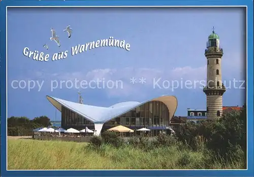 Warnemuende Ostseebad Teepott Restaurant Leuchtturm Moewen Kat. Rostock