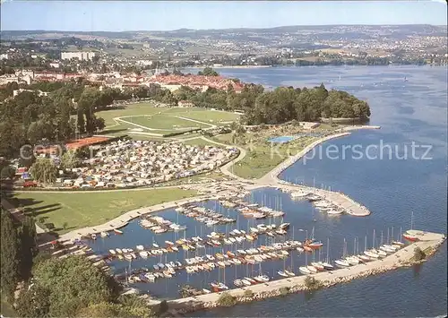 Morges Camping TCS au bord du Lac de Geneve Port vue aerienne Kat. Morges
