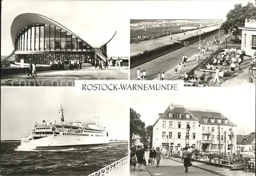 Warnemuende Ostseebad Gaststaette Teepott Strandpromenade Faehrschiff FDGB Erholungsheim am Alten Strom Kat. Rostock