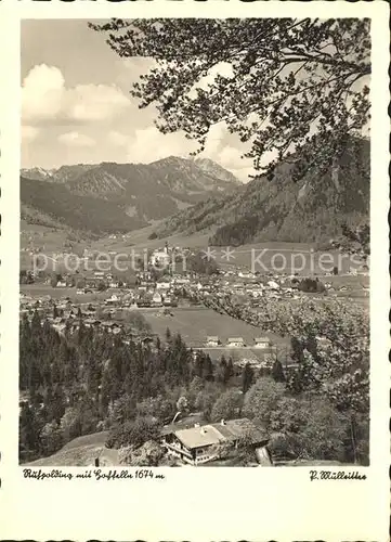 Ruhpolding Panorama mit Hochfelln Chiemgauer Alpen Kat. Ruhpolding