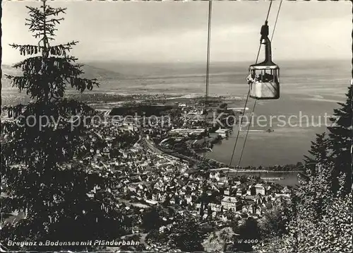 Bregenz Vorarlberg Panorama Blick vom Pfaender Pfaenderbahn Bergbahn Bodensee Kat. Bregenz