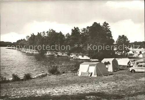 Flecken Zechlin Camping und Bootshaeuser am Zechliner See Kat. Rheinsberg