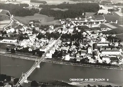 Oberndorf Salzburg Fliegeraufnahme mit Salzach Kat. Oberndorf bei Salzburg