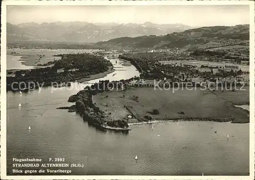 Altenrhein Fliegeraufnahme Strandbad mit Vorarlberge Kat. Altenrhein