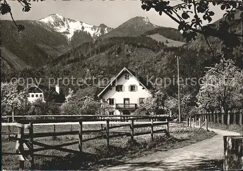 Grassau Chiemgau Dorfpartie mit Hochplatte Kat. Grassau