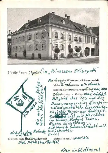 Steinen Wiesental Gasthof zum Operlin Kat. Steinen