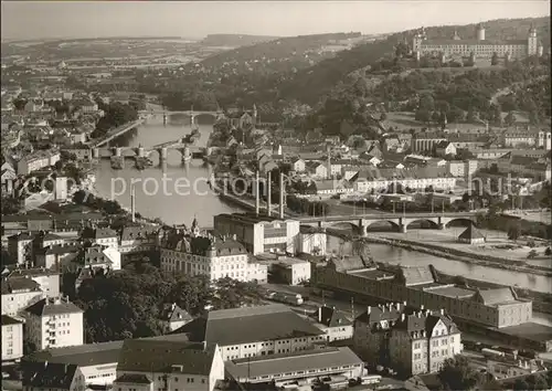 Wuerzburg mit Mainbruecken Kat. Wuerzburg