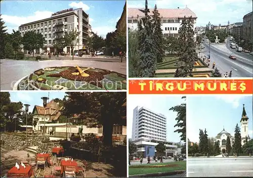 Tirgu Mures Blumenuhr Kirche Hochhaus  Kat. Tirgu Mures