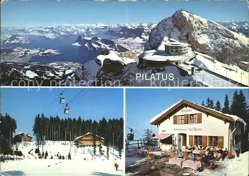 Pilatus Kulm Hotel Bellevue Bergwirtschaft Krienseregg Berghus Gondelbahn Kriens  Kat. Pilatus Kulm