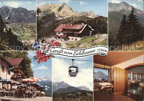 Garmisch Partenkirchen Berggasthof Eckbauer Luftseilbahn Kat. Garmisch Partenkirchen