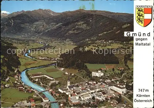 Gmuend Kaernten Fliegeraufnahme Ringmauer Stadttor  Kat. Gmuend in Kaernten