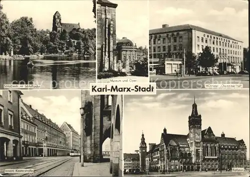 Karl Marx Stadt Schlosskirche Hotel Chemnitzer Hof Klosterstrasse Kat. Chemnitz