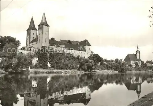 Rochlitz Sachsen Muldenpartie mit Schloss und Petrikirche Kat. Rochlitz