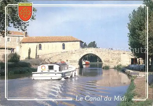 Toulouse Haute Garonne Le Canal du Midi Flussboot Kat. Toulouse