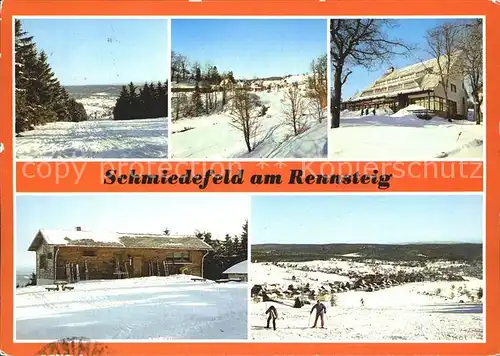 Schmiedefeld Rennsteig Teilansicht Blick zum Bahnhof FDGB Erholungsheim DSF Liftbaude Kat. Schmiedefeld Rennsteig