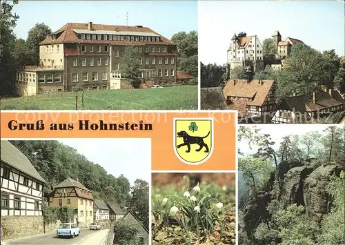 Hohnstein Saechsische Schweiz FDGB Erholungsheim Hermann Duncker Burg Obere Strasse Maerzenbecherbluete Polenztal Kat. Hohnstein