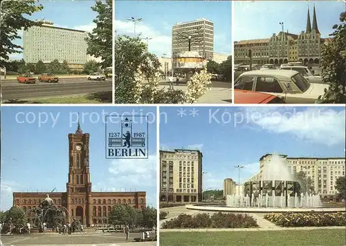 Berlin Hotel Berolina Weltzeituhr Alexanderplatz Marx Engels Forum Rathaus Neptunbrunnen Kat. Berlin