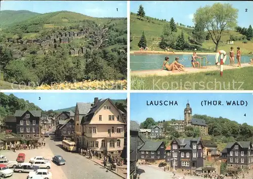 Lauscha Teilansicht Schwimmbad Kulturhaus Huettenplatz  Kat. Lauscha