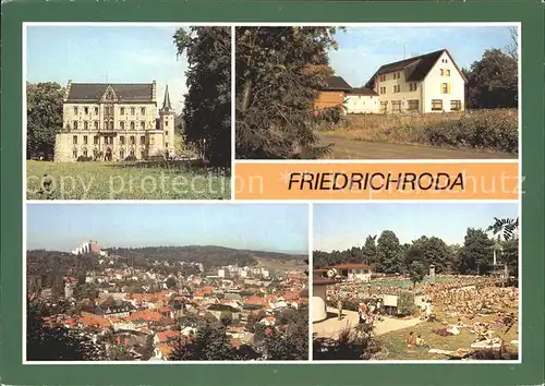 Friedrichroda Schloss Reinhardsbrunn Gaststaette Tanzbuche Ortsansicht Freibad Kat. Friedrichroda