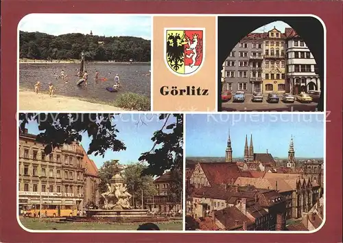 Goerlitz Sachsen Haeuser der Zeile Zierbrunnen Platz der Befreiung Altstadt vom Dicken Turm  Kat. Goerlitz