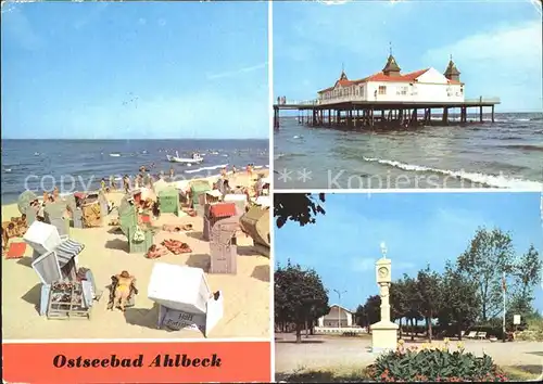 Ahlbeck Ostseebad Strand Seebruecke Kurpark Musikpavillon Kat. Heringsdorf Insel Usedom