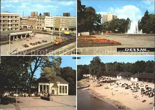 Dessau Rosslau Wilhelm Pieck Str Stadtpark Teehaeuschen HOG und Intim Bar Strandbad Adria Kat. Dessau Rosslau