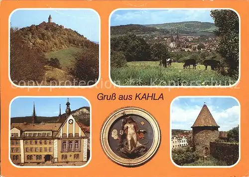 Kahla Elster Leuchtenburg Total Rathaus Wappen Wehrturm Stadtmauer Kat. Plessa