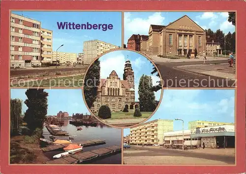 Wittenberge Prignitz Perleberger Str Kulturhaus Hafen HO Kaufhalle Rathaus Kat. Wittenberge
