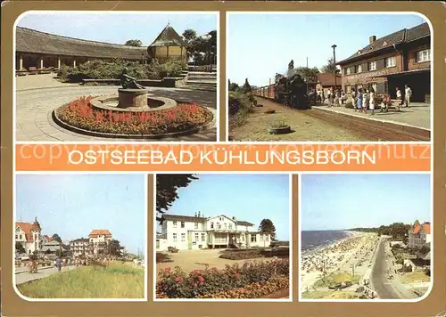 Kuehlungsborn Ostseebad Konzertgarten Bahnhof mit Molli Schmalspurbahn Strandpromenade Ostsee Hotel Strand Kat. Kuehlungsborn