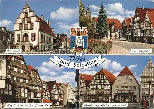 Bad Salzuflen Rathaus Am Salzhof Alte Haeuser Lange Str Renaissance Haeuser am Markt Kat. Bad Salzuflen