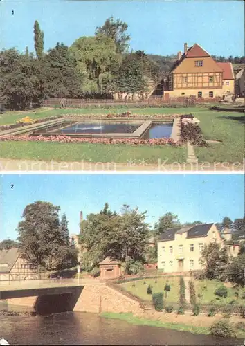 Olbernhau Erzgebirge Stadtpark Brunnen Kegelbruecke Kat. Olbernhau