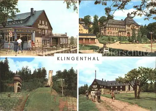 Klingenthal Vogtland HOG Sport Hotel Rathaus Gr Aschbergschanze Jugendherberge Klement Gottwald Kat. Klingenthal Sachsen