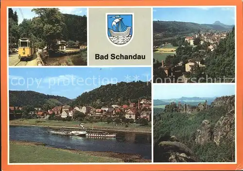 Bad Schandau Kirnitzschtalbahn Teilansichten Schrammsteine Elbepartie Kat. Bad Schandau