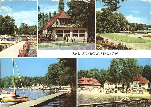 Bad Saarow Pieskow Bootsanlegestelle HOG Pechhuette Erich Weinert Platz Strandbad Kat. Bad Saarow