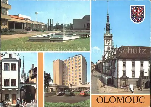 Olomouc Pomnik Klementa Gottwalda a budova OV KSC Radnice Skolni ulice Interhotel Flora Kat. Olomouc