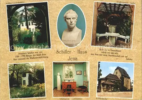Jena Schillerhaus Gartenzinne Arbeitsraum Schillerkirche Kat. Jena